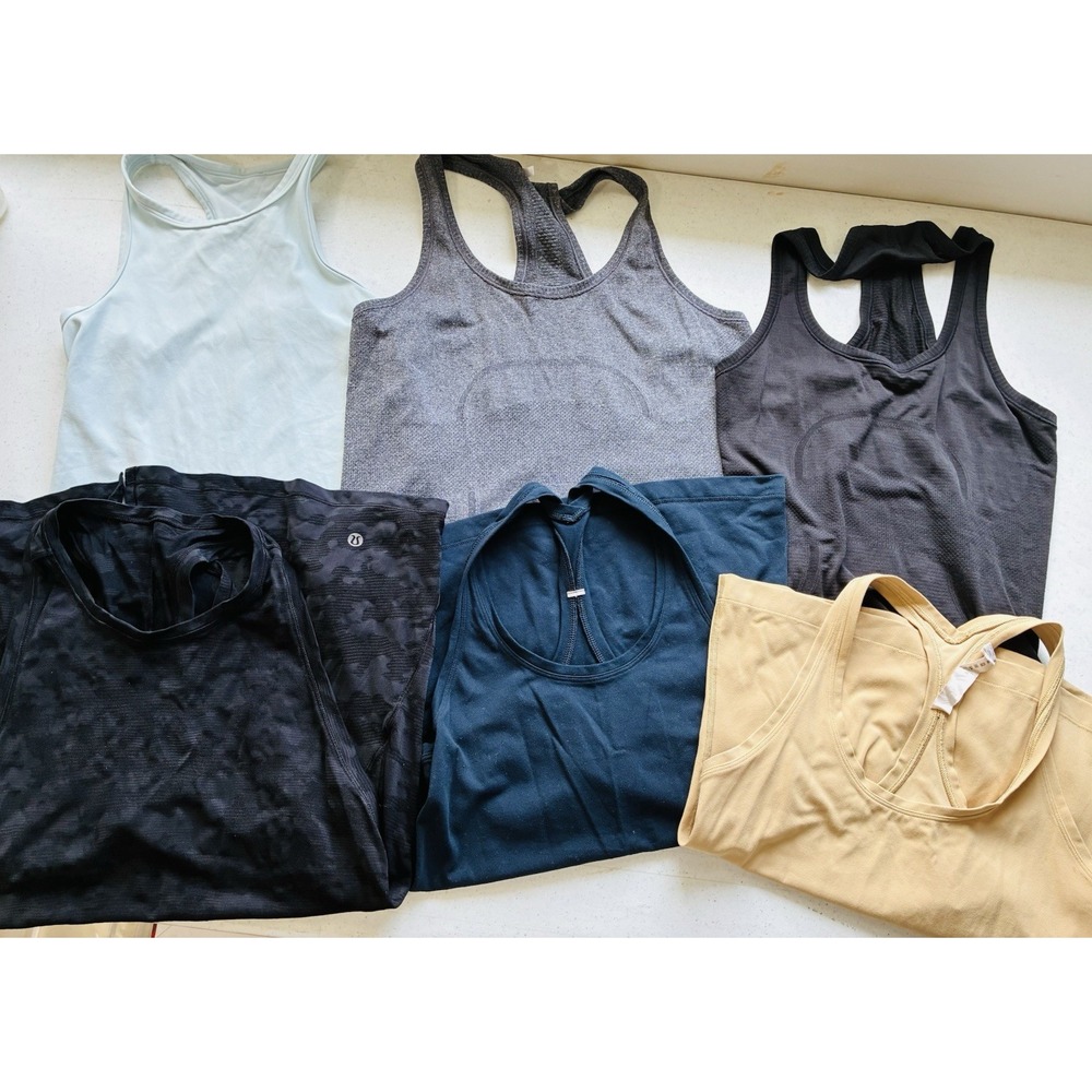 Lululemon Lot Of 6 Tank Tops Sz M 6/8 Assorted Styles Athletic